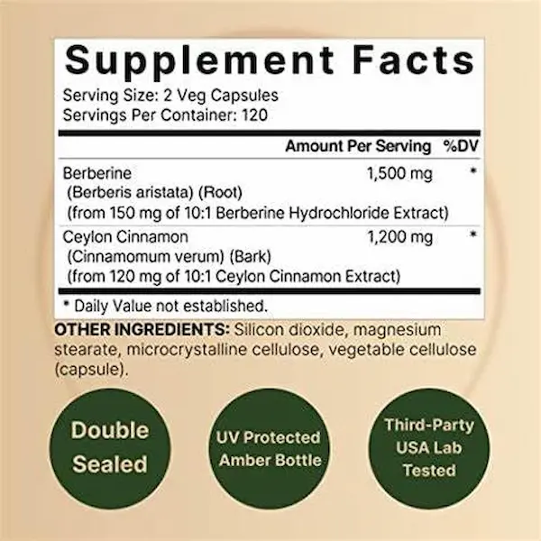 Berberine 1500mg 240 caps NatureBell multivit