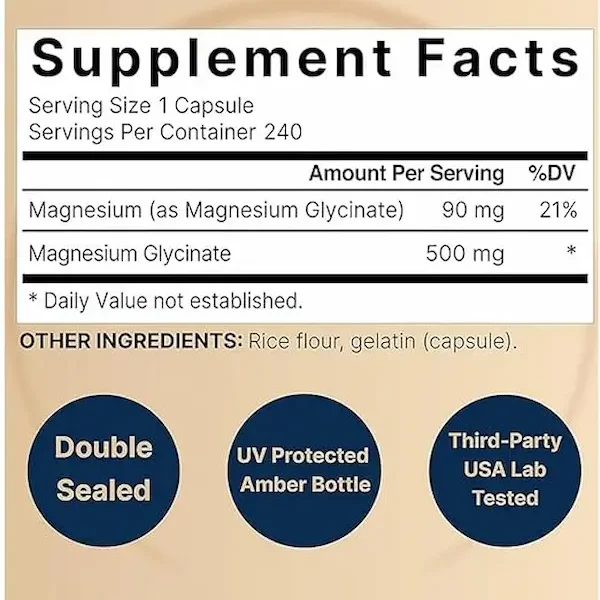 Magnesium Glycinate 500 mg 240 tablets NatureBell multivit