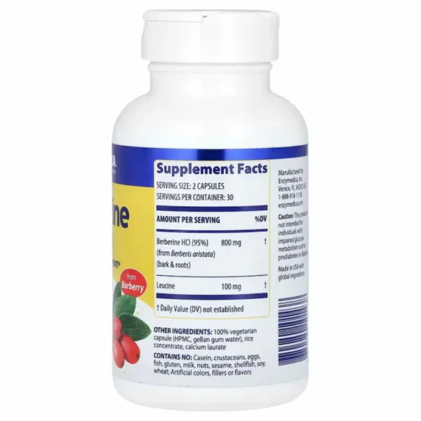بيربرين 800 مجم 60ق اينزميدكا Berberine 800mg 60 capsules Enzymedica getmultivit
