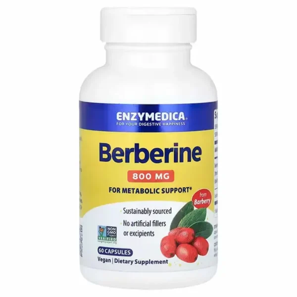 بيربرين 800 مجم 60ق اينزميدكا Berberine 800mg 60 capsules Enzymedica getmultivit