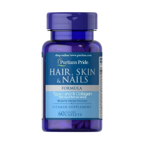 Hair Skin Nails Puritan’s Pride 60 caplets هير سكين نيلز بيوريتانز برايد 60 قرص
